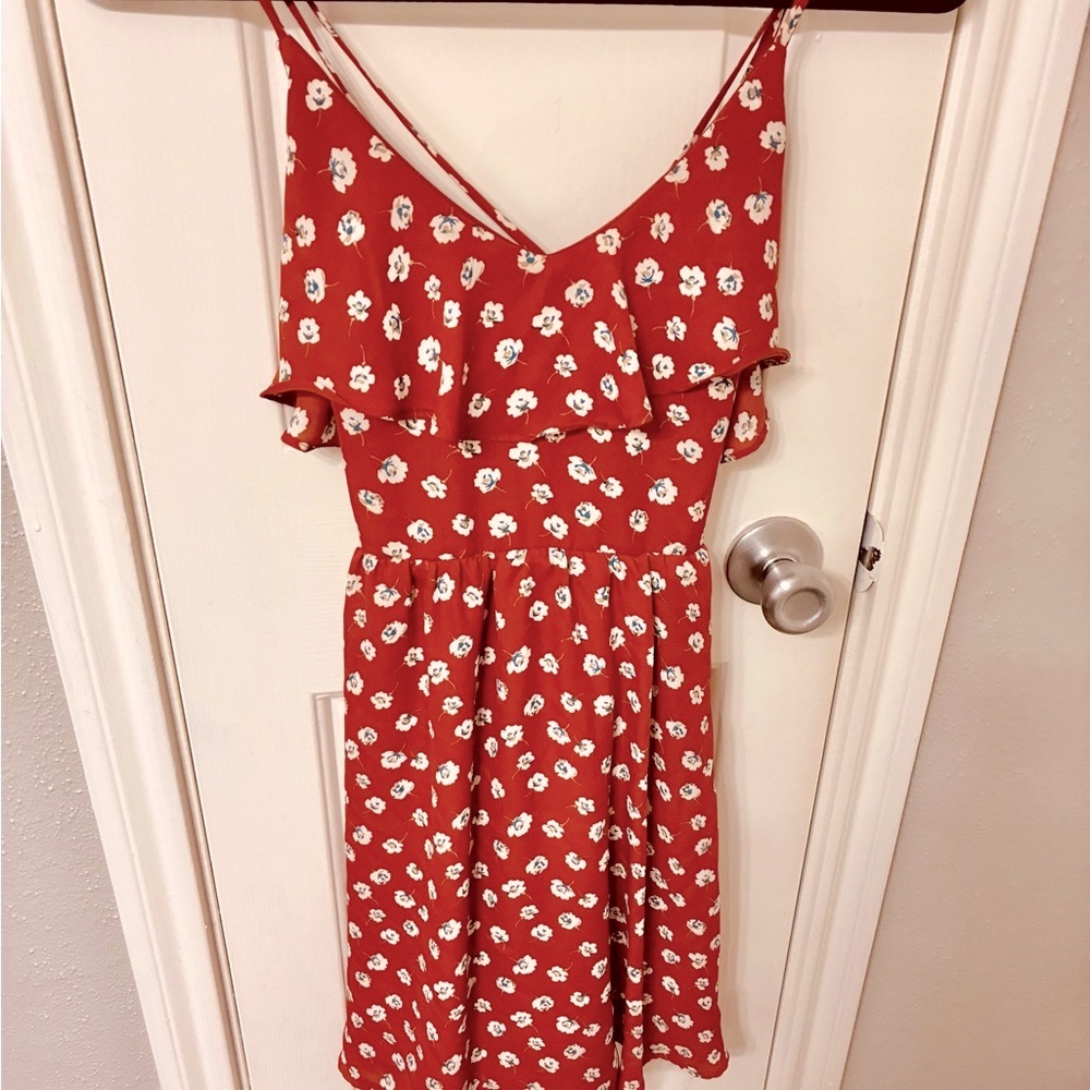 Xhilaration Rusty Orange Floral XS Dress